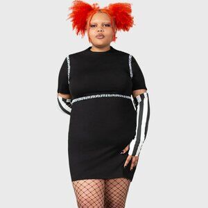 Killstar Stripes & Stitches Dress 3X 3XL Black White Goth Grunge Punk Rock NWT